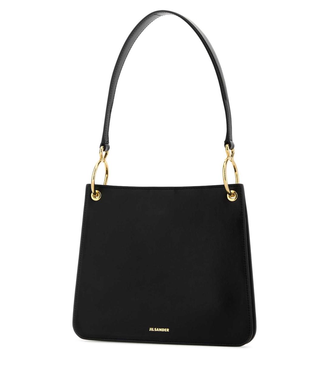 JIL SANDER Черная кожаная сумка через плечо, фото 2