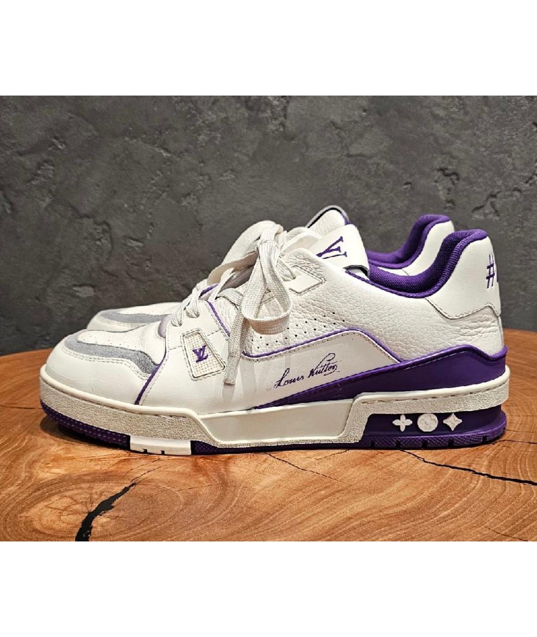 LOUIS VUITTON Белые кожаные кеды, фото 5