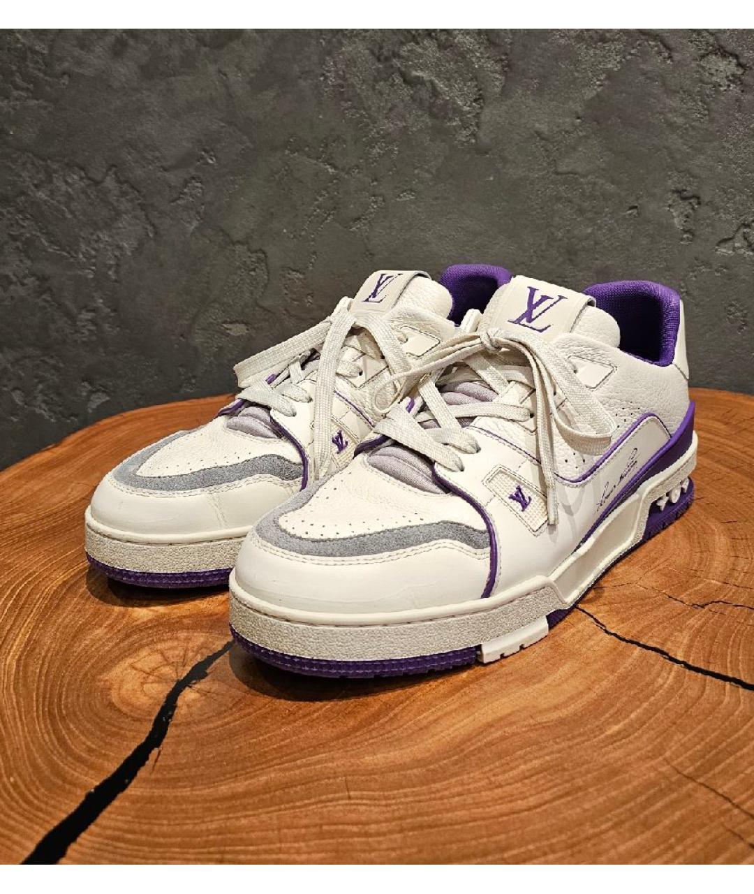 LOUIS VUITTON Белые кожаные кеды, фото 3