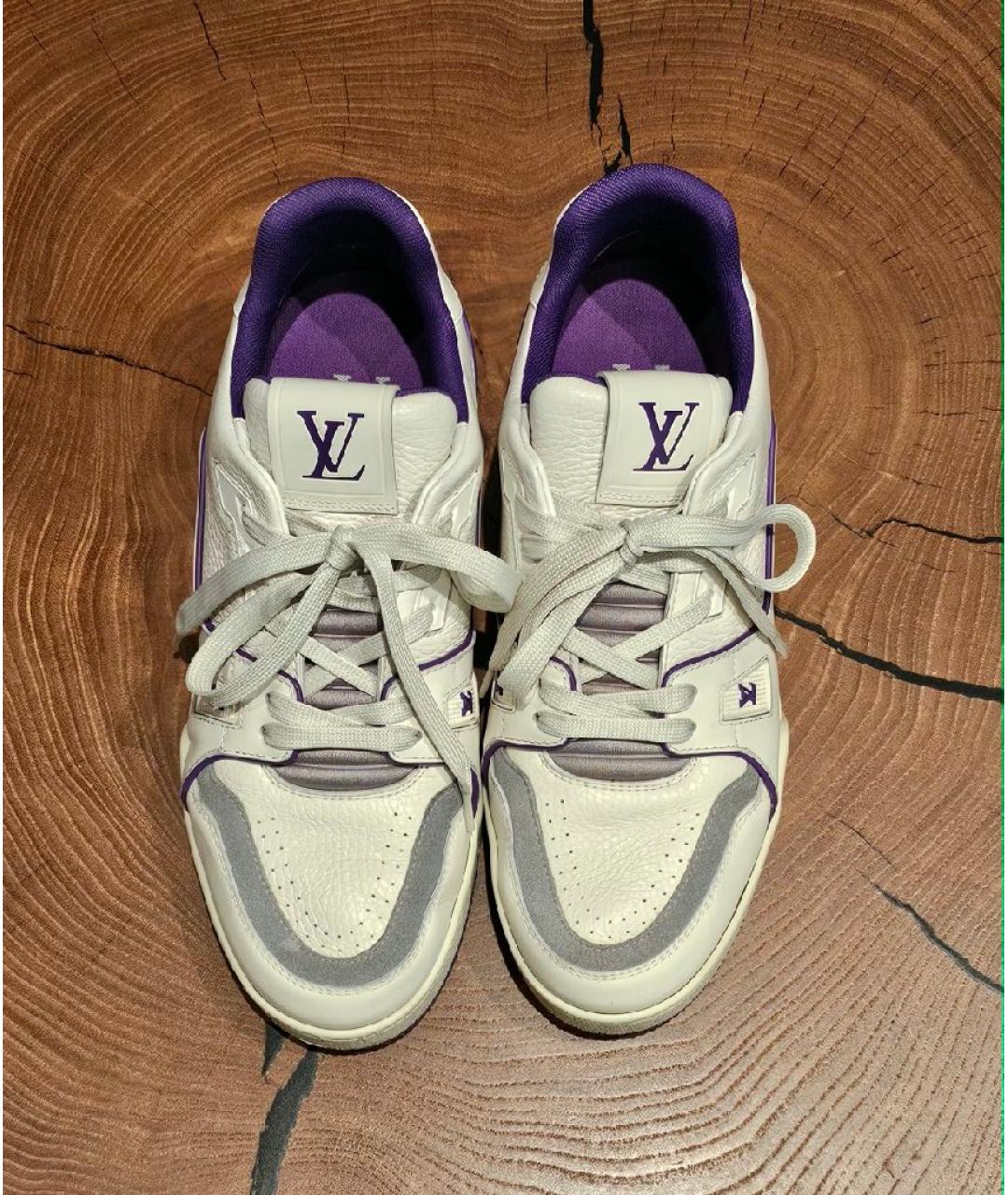 LOUIS VUITTON Белые кожаные кеды, фото 2