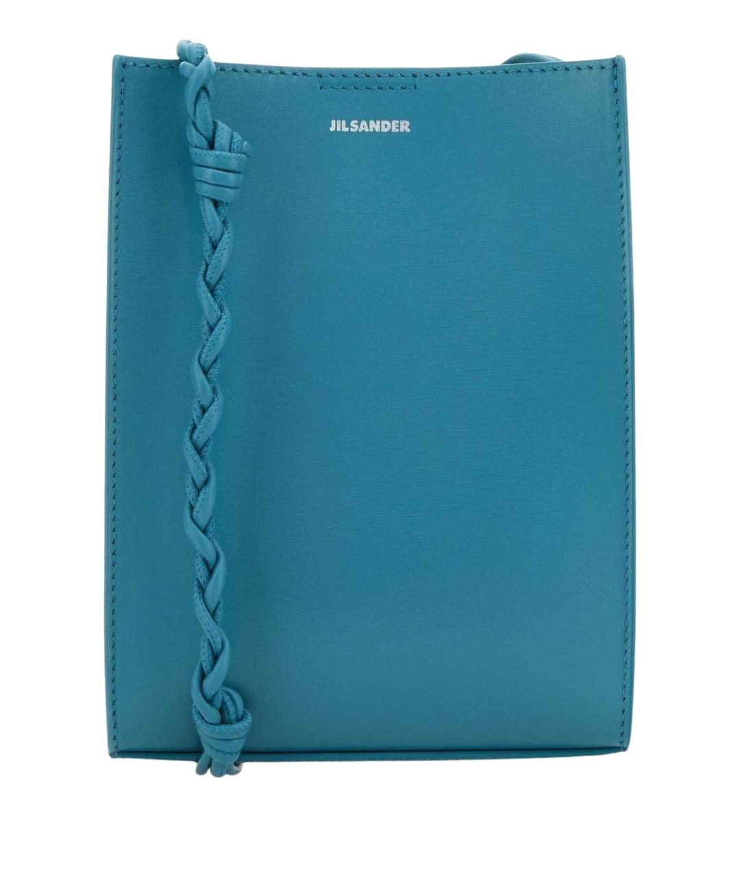 JIL SANDER Бирюзовая кожаная сумка через плечо, фото 1
