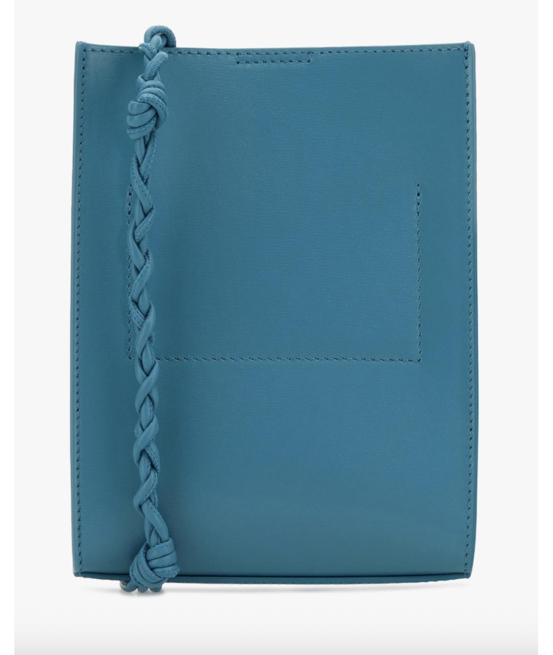 JIL SANDER Бирюзовая кожаная сумка через плечо, фото 3