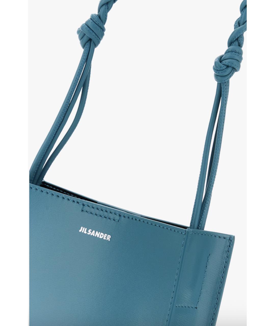 JIL SANDER Бирюзовая кожаная сумка через плечо, фото 4