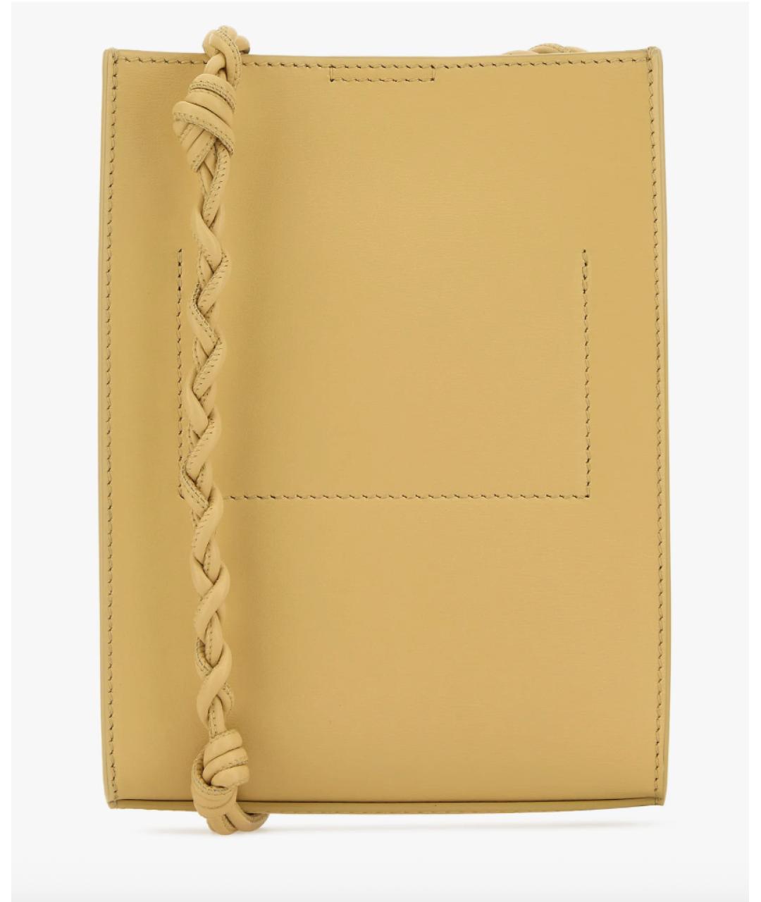 JIL SANDER Желтая кожаная сумка через плечо, фото 3