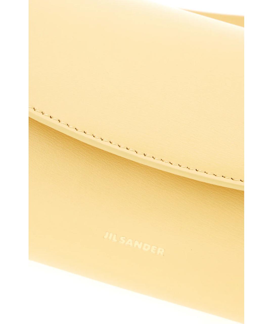 JIL SANDER Желтая кожаная сумка через плечо, фото 4