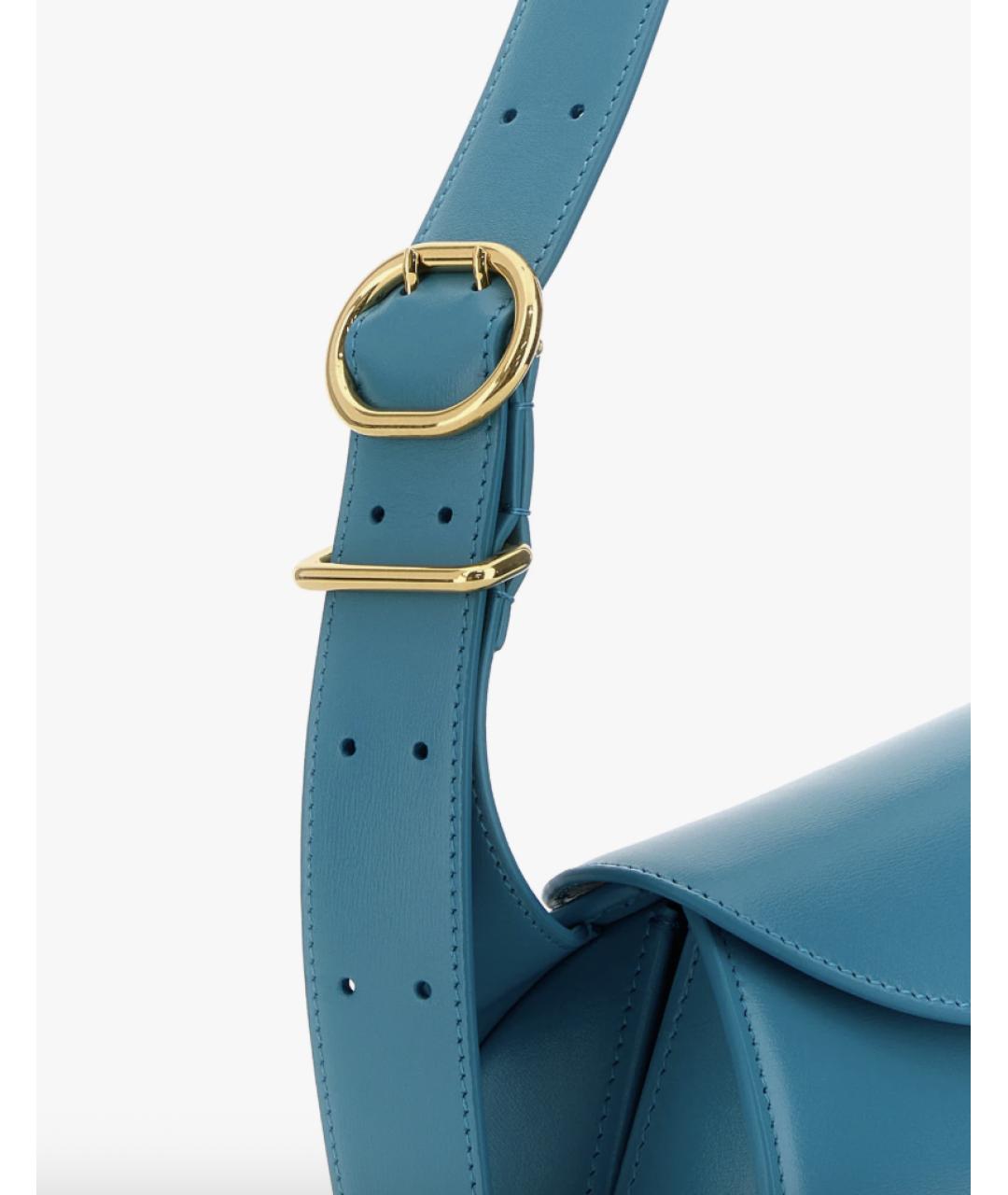 JIL SANDER Бирюзовая кожаная сумка через плечо, фото 4