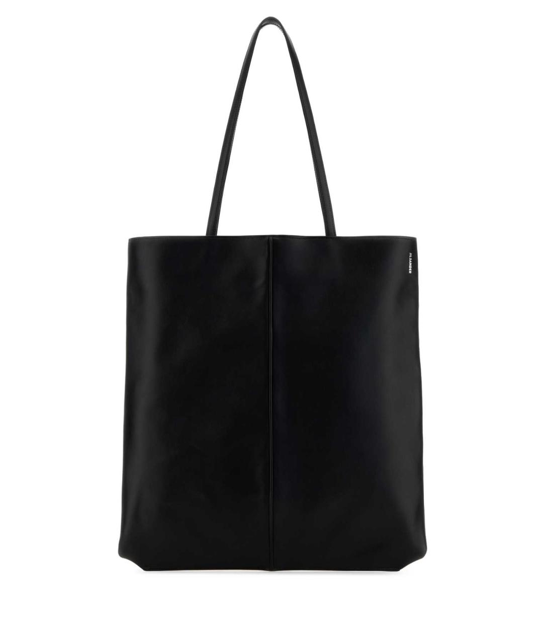 JIL SANDER Черная кожаная сумка с короткими ручками, фото 1