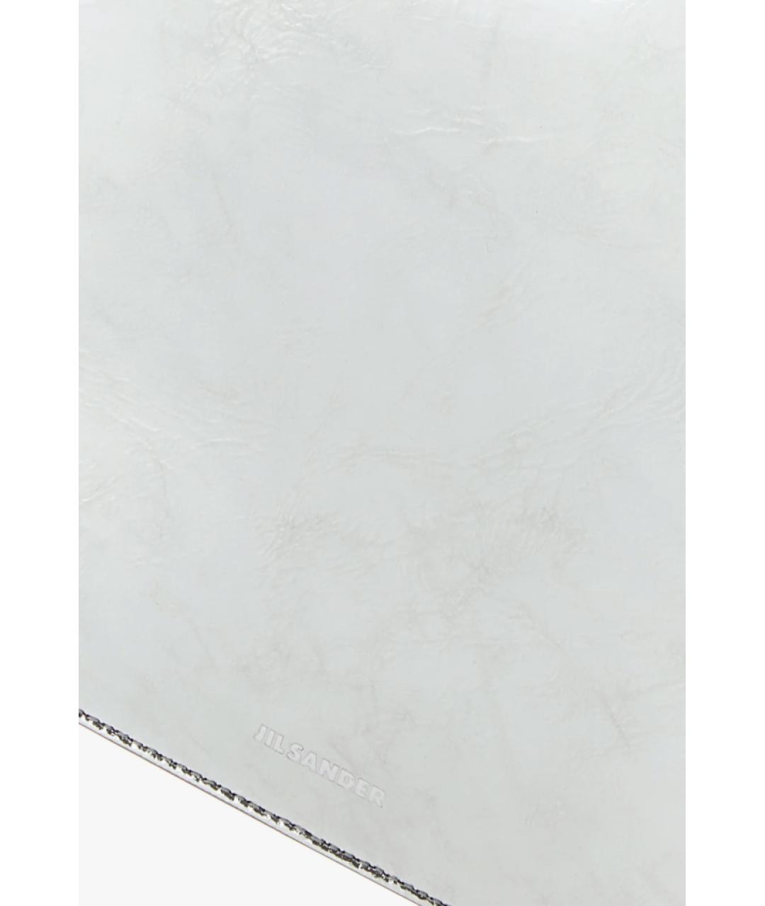 JIL SANDER Серебряная кожаная сумка через плечо, фото 3