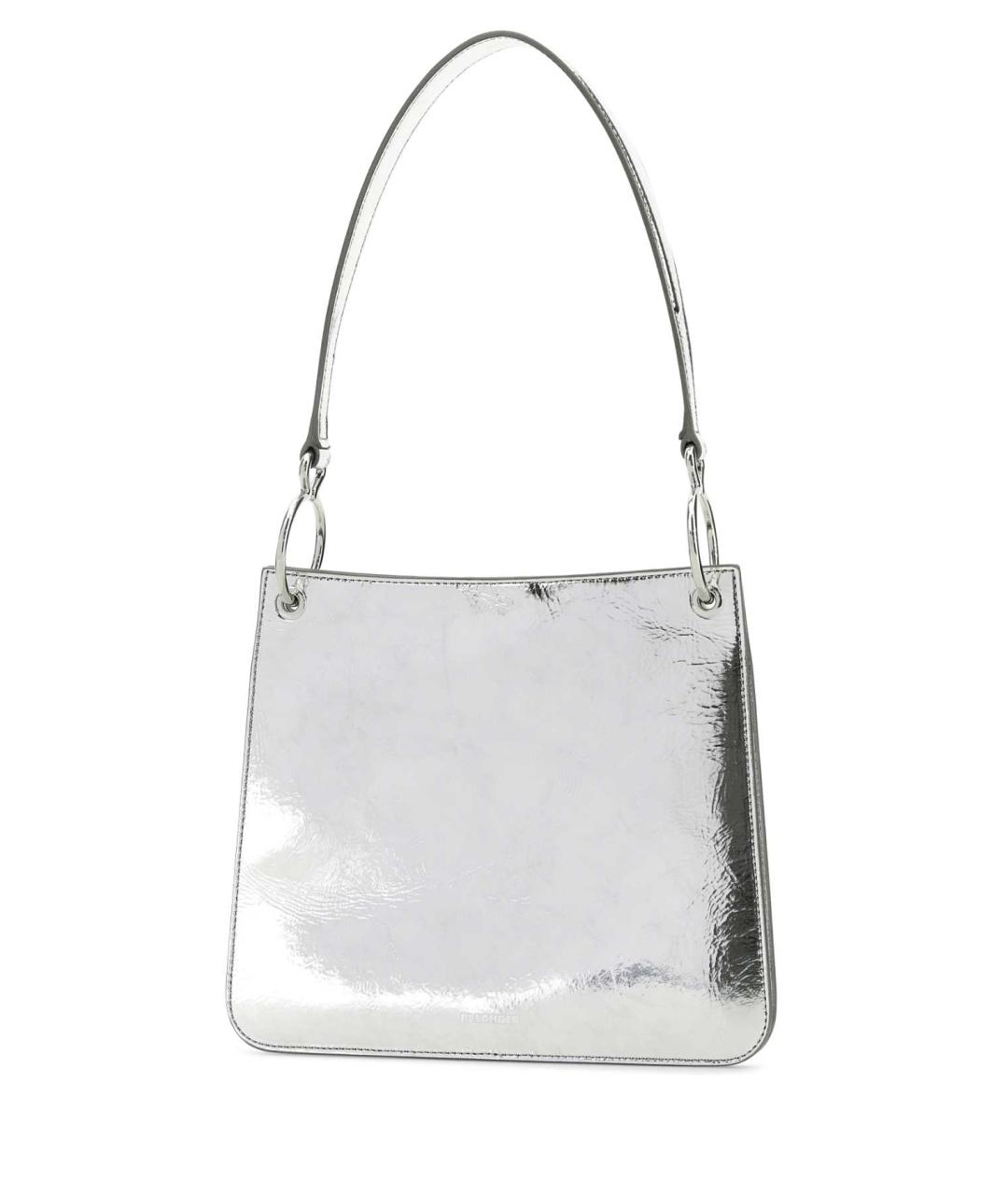 JIL SANDER Серебряная кожаная сумка через плечо, фото 2