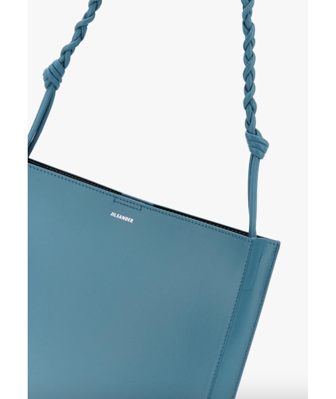 JIL SANDER Бирюзовая кожаная сумка через плечо, фото 4