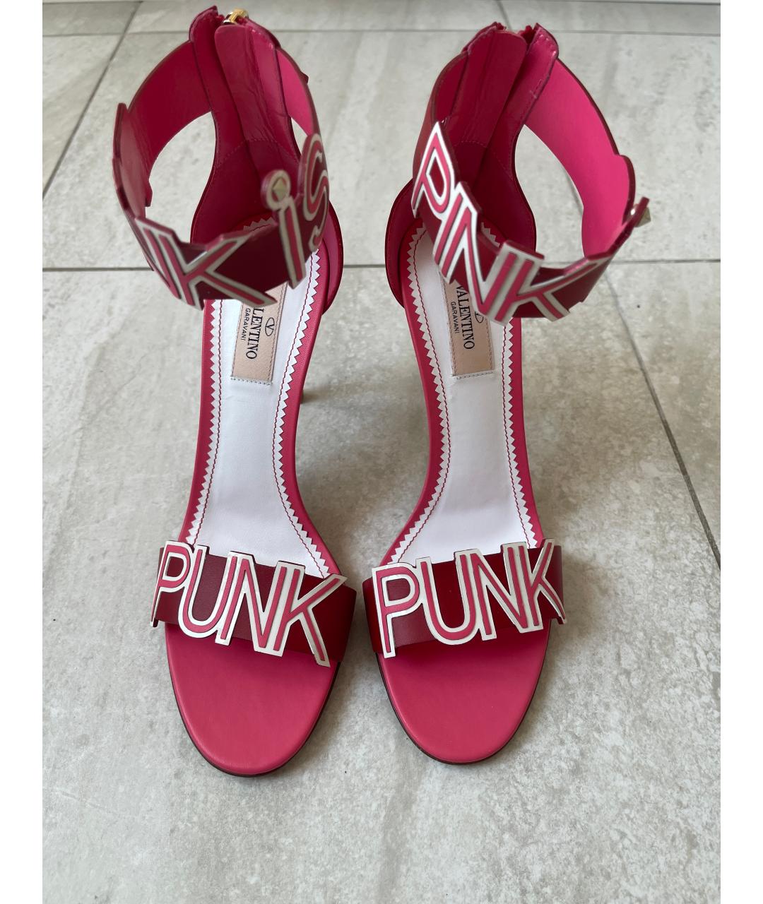 VALENTINO Розовые кожаные босоножки, фото 2