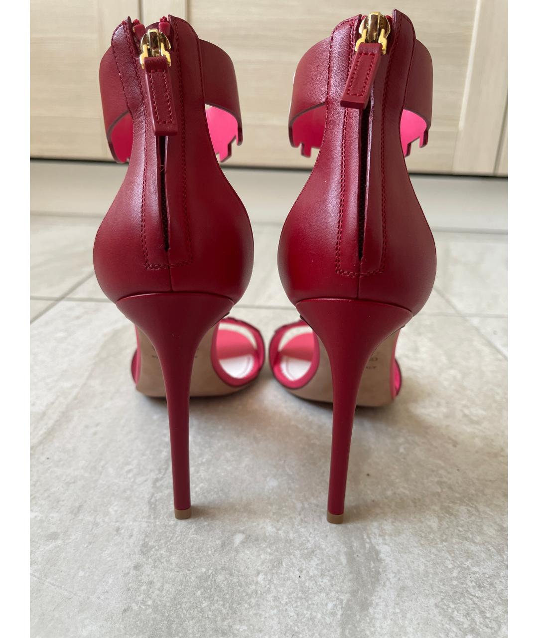 VALENTINO Розовые кожаные босоножки, фото 4