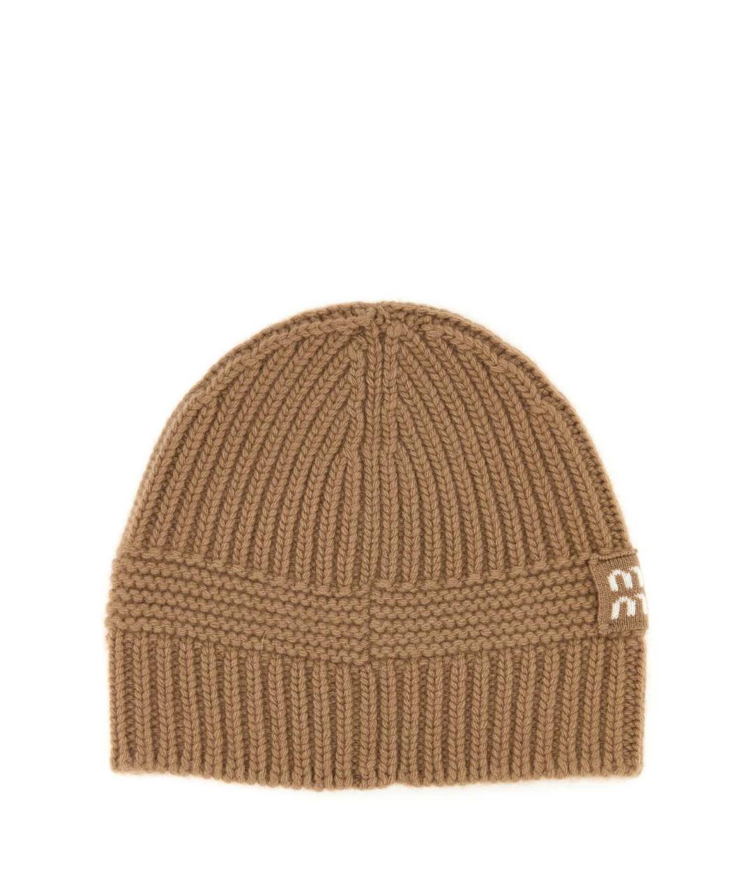 MIU MIU Бежевая шерстяная шапка, фото 2