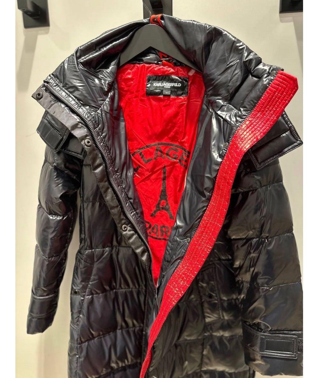 KARL LAGERFELD Черный полиэстеровый пуховик, фото 3