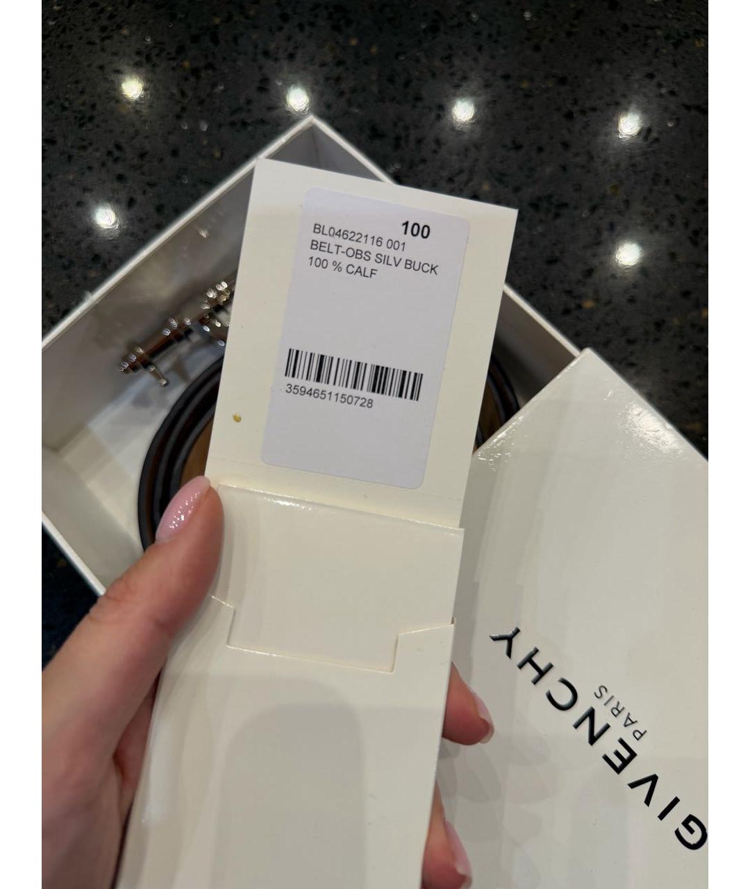 GIVENCHY Черный кожаный ремень, фото 3