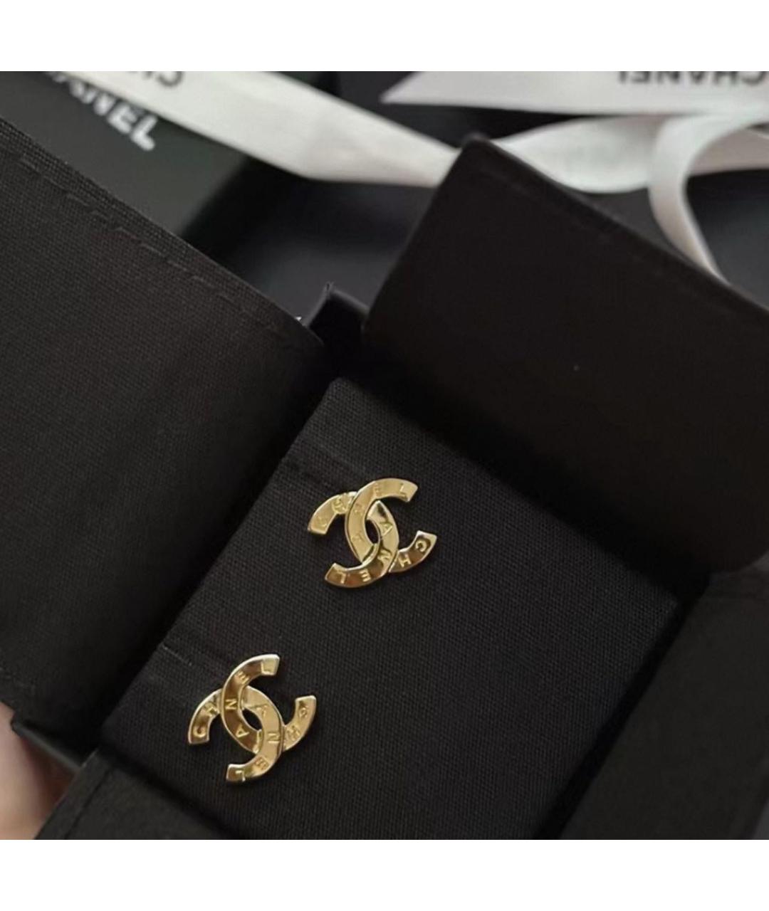 CHANEL Золотые металлические серьги, фото 2