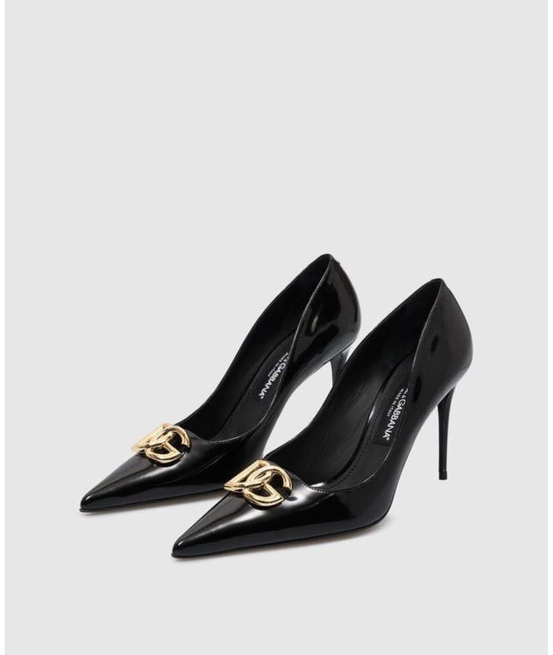 DOLCE&GABBANA Черные кожаные туфли, фото 2