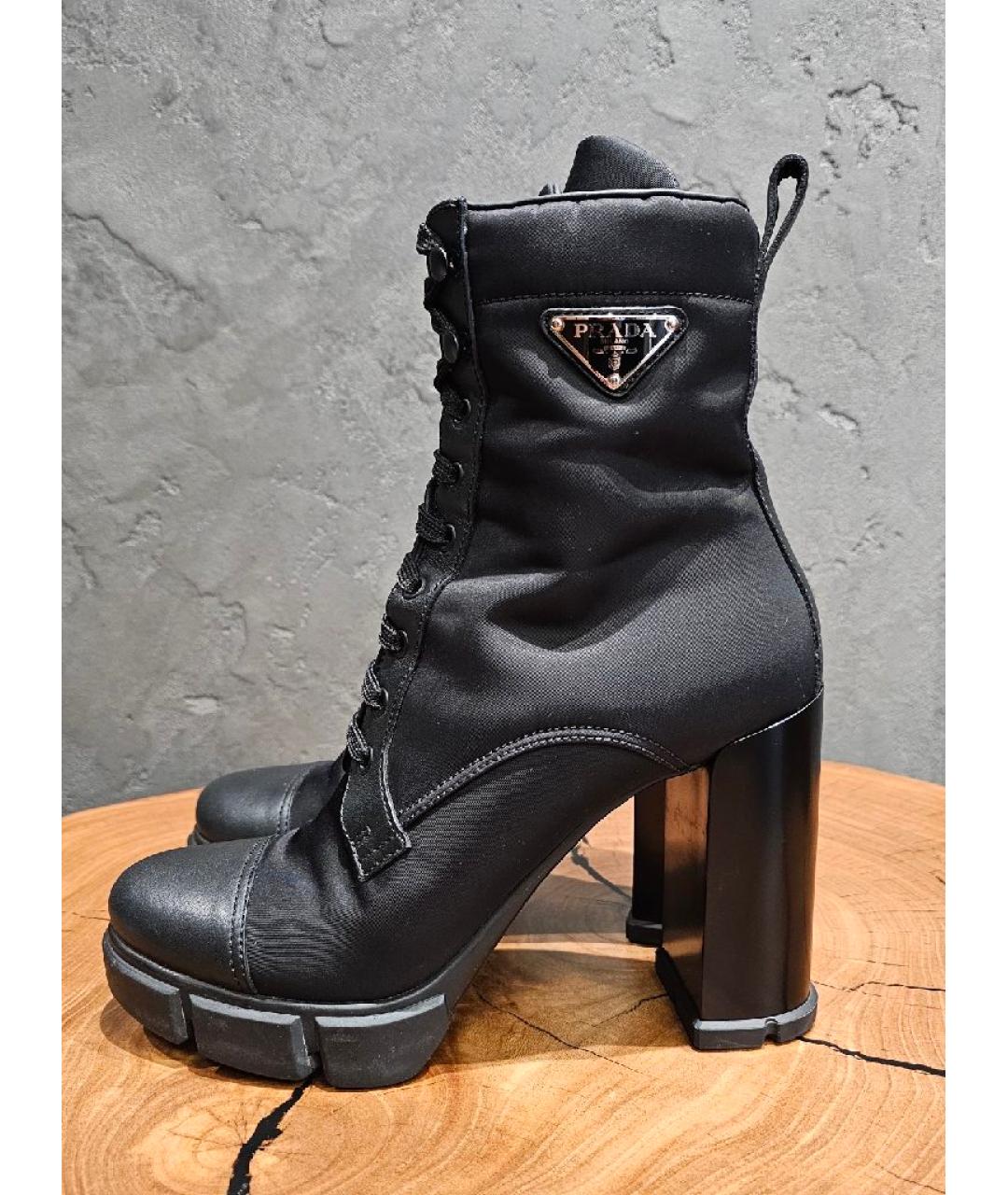 PRADA Черные кожаные ботинки, фото 5