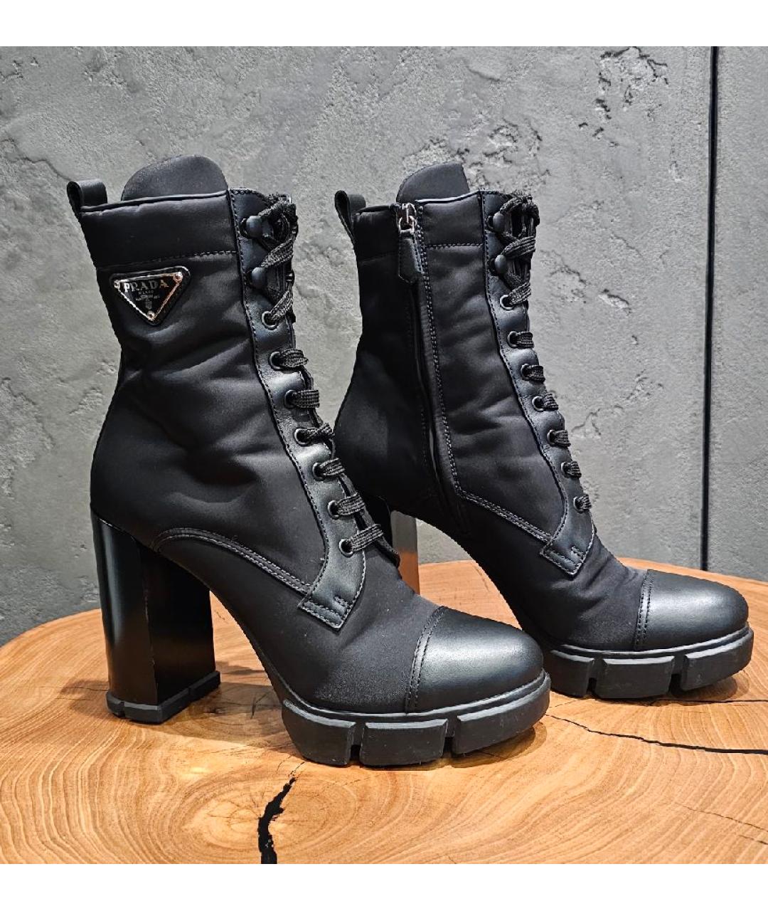 PRADA Черные кожаные ботинки, фото 2