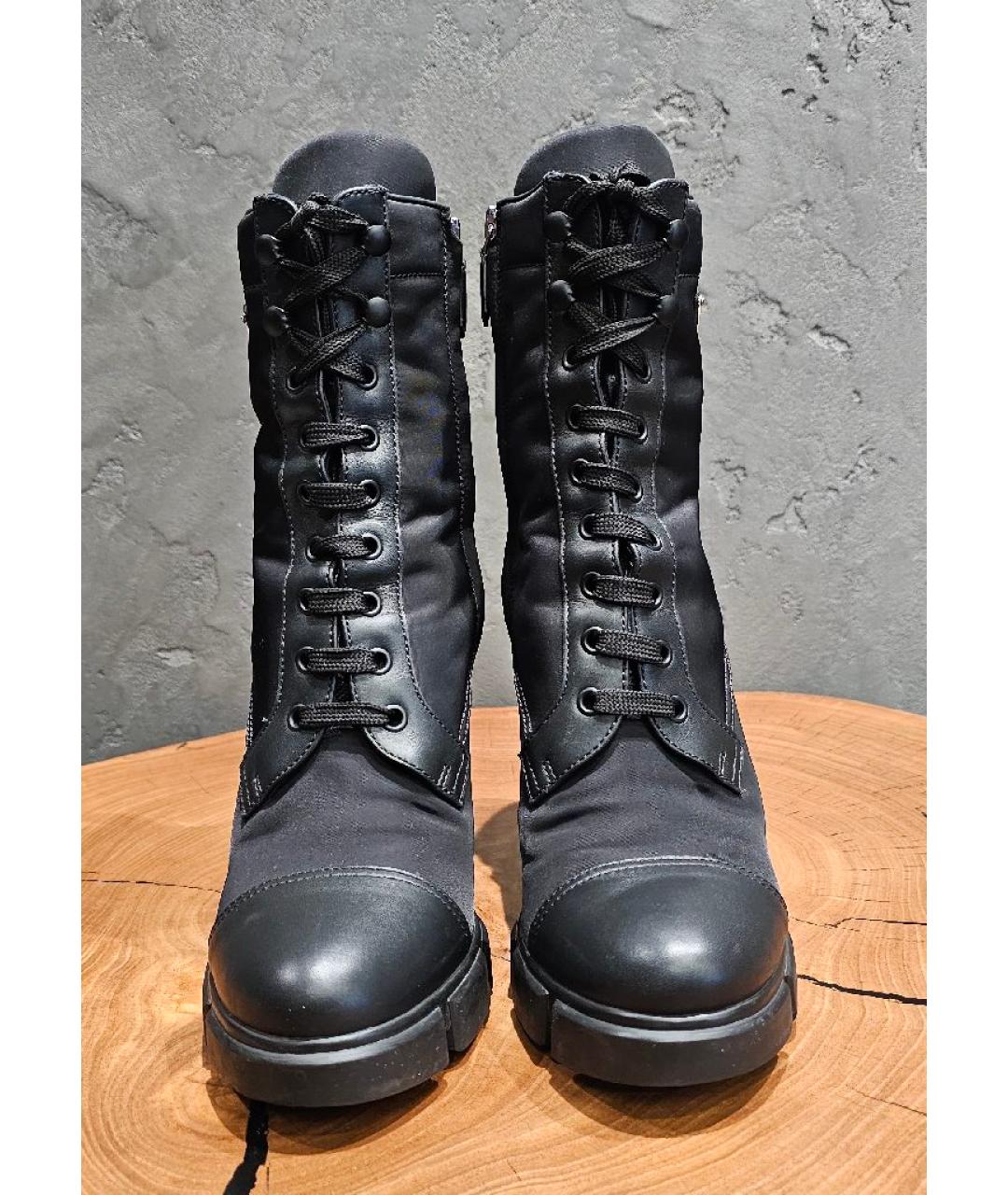 PRADA Черные кожаные ботинки, фото 4