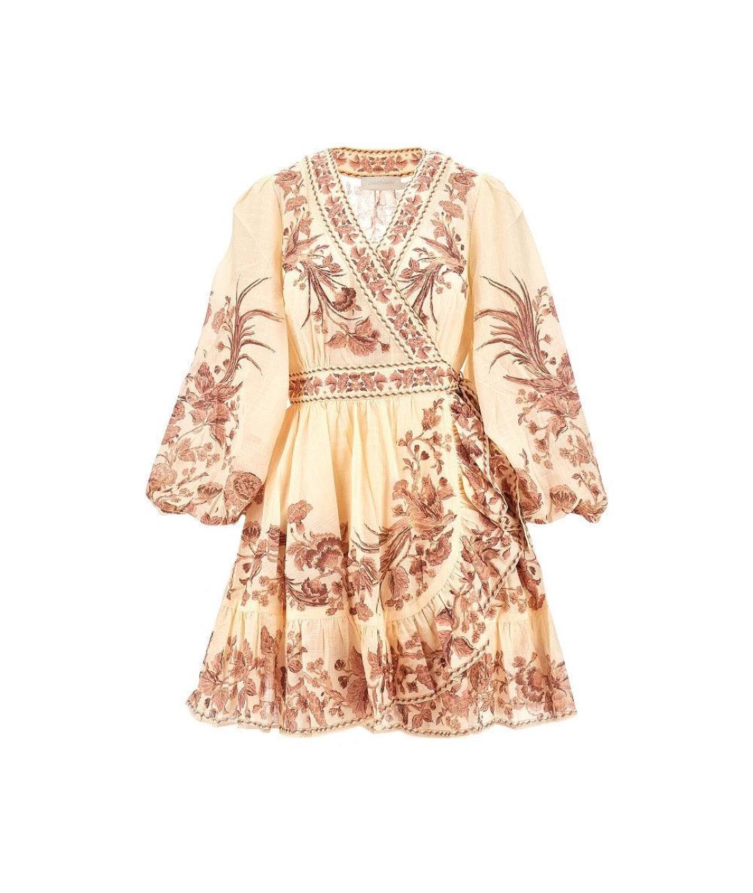 ZIMMERMANN Бежевое хлопковое повседневное платье, фото 1