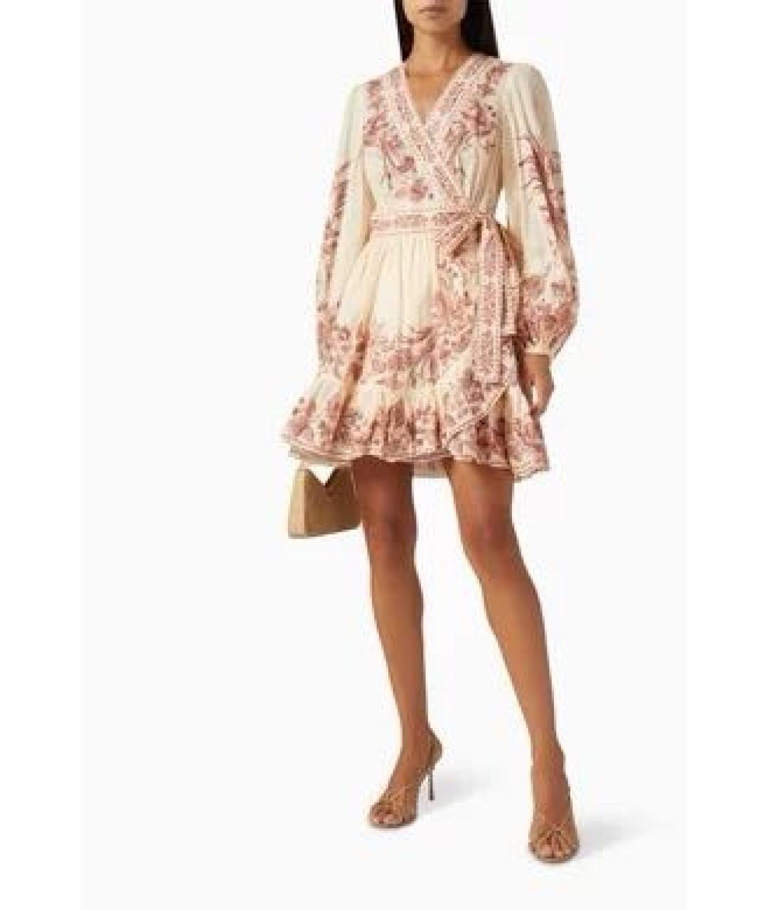 ZIMMERMANN Бежевое хлопковое повседневное платье, фото 5