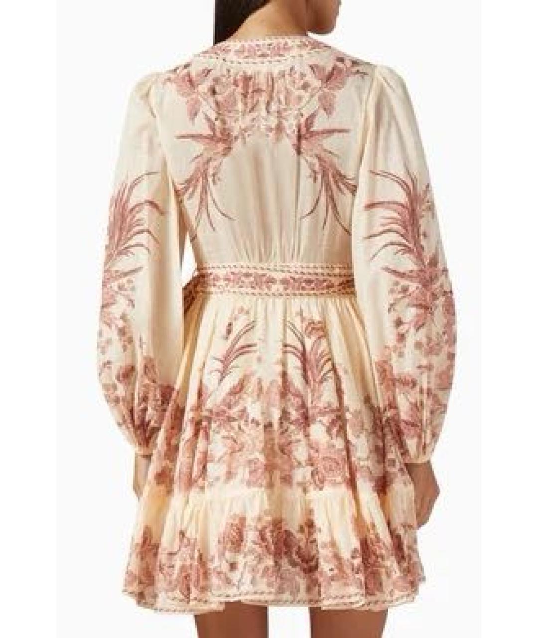 ZIMMERMANN Бежевое хлопковое повседневное платье, фото 2