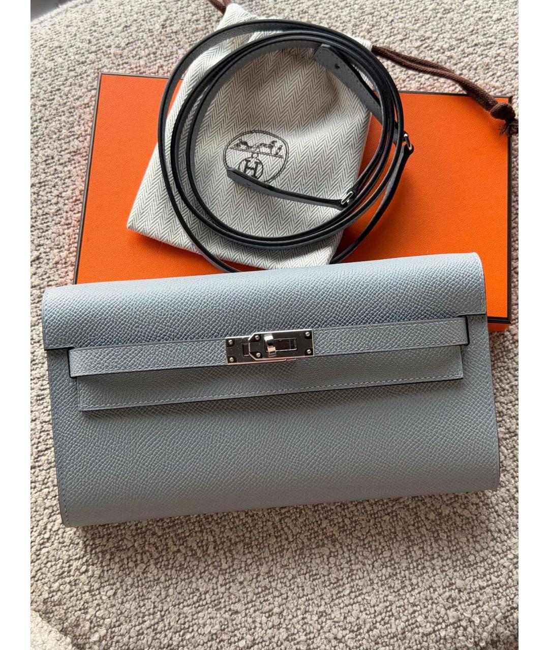 HERMES Серая кожаная сумка через плечо, фото 3