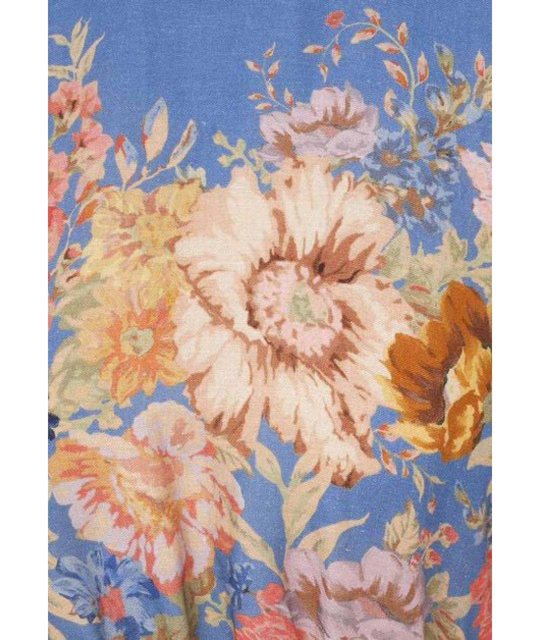 ZIMMERMANN Голубое льняное повседневное платье, фото 4