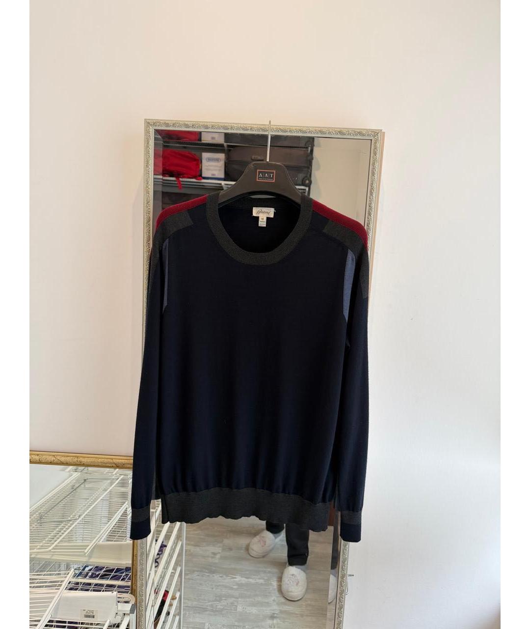 BRIONI Темно-синий кашемировый джемпер / свитер, фото 3