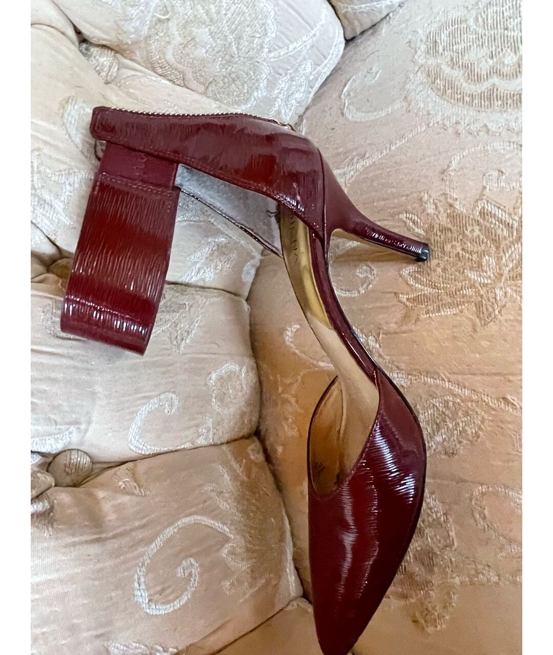 MICHAEL KORS Бордовые туфли из лакированной кожи, фото 4