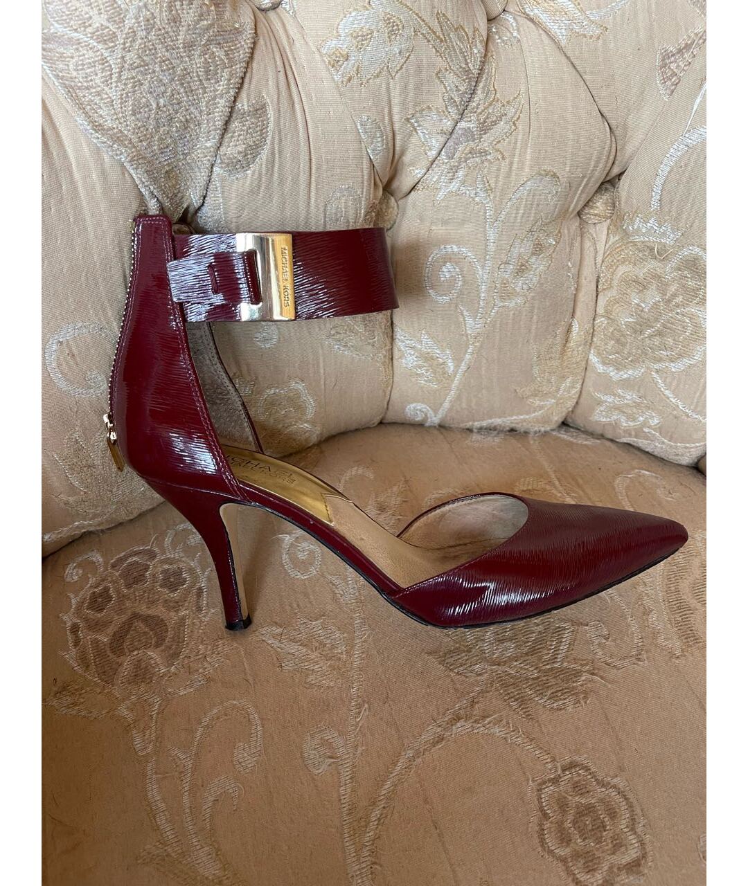 MICHAEL KORS Бордовые туфли из лакированной кожи, фото 5