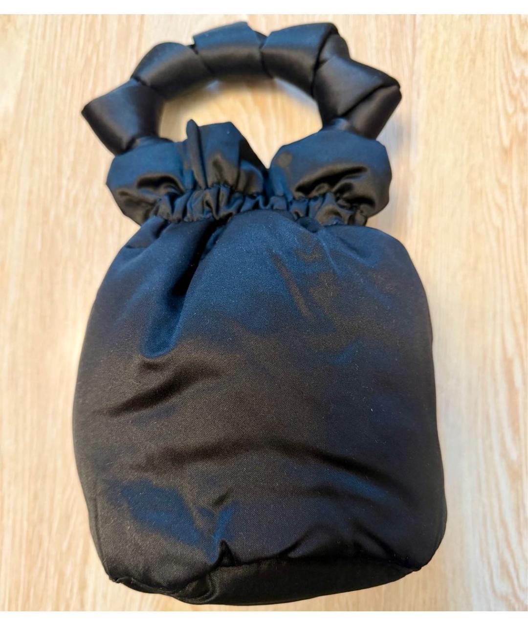 GANNI Черная шелковая сумка с короткими ручками, фото 3