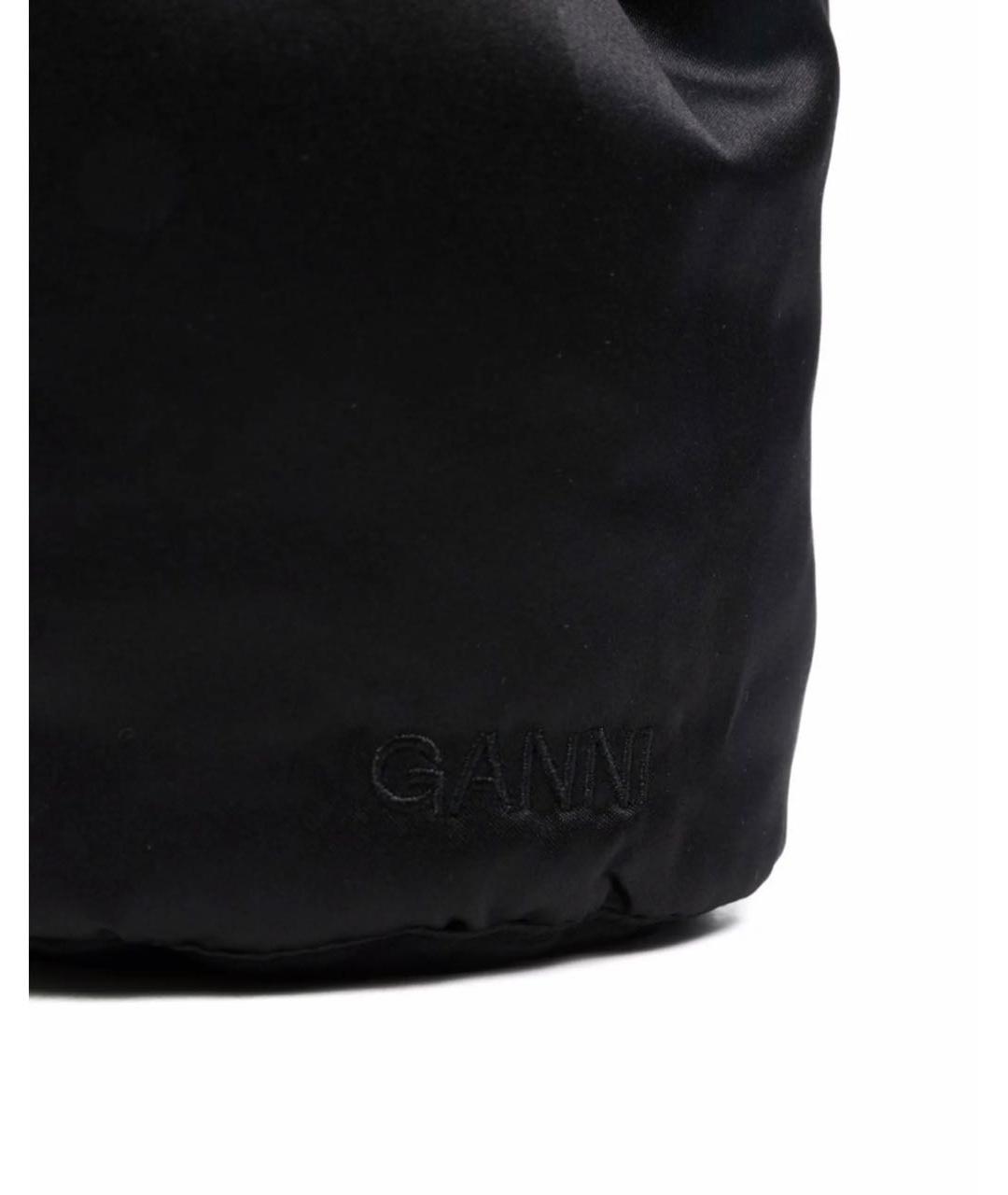 GANNI Черная шелковая сумка с короткими ручками, фото 7