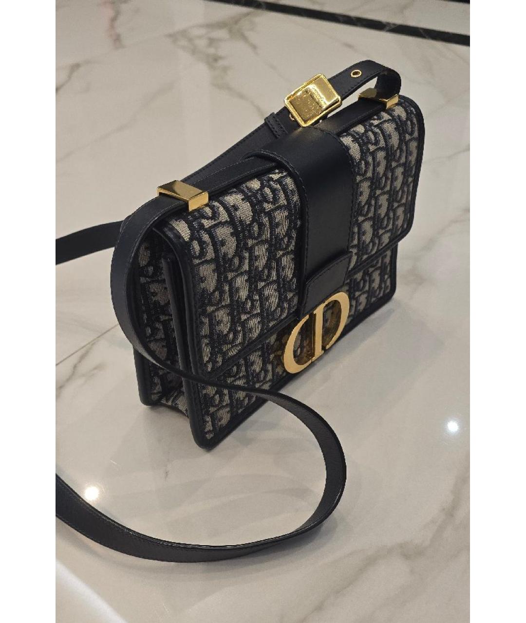 CHRISTIAN DIOR Темно-синяя жаккардовая сумка через плечо, фото 2