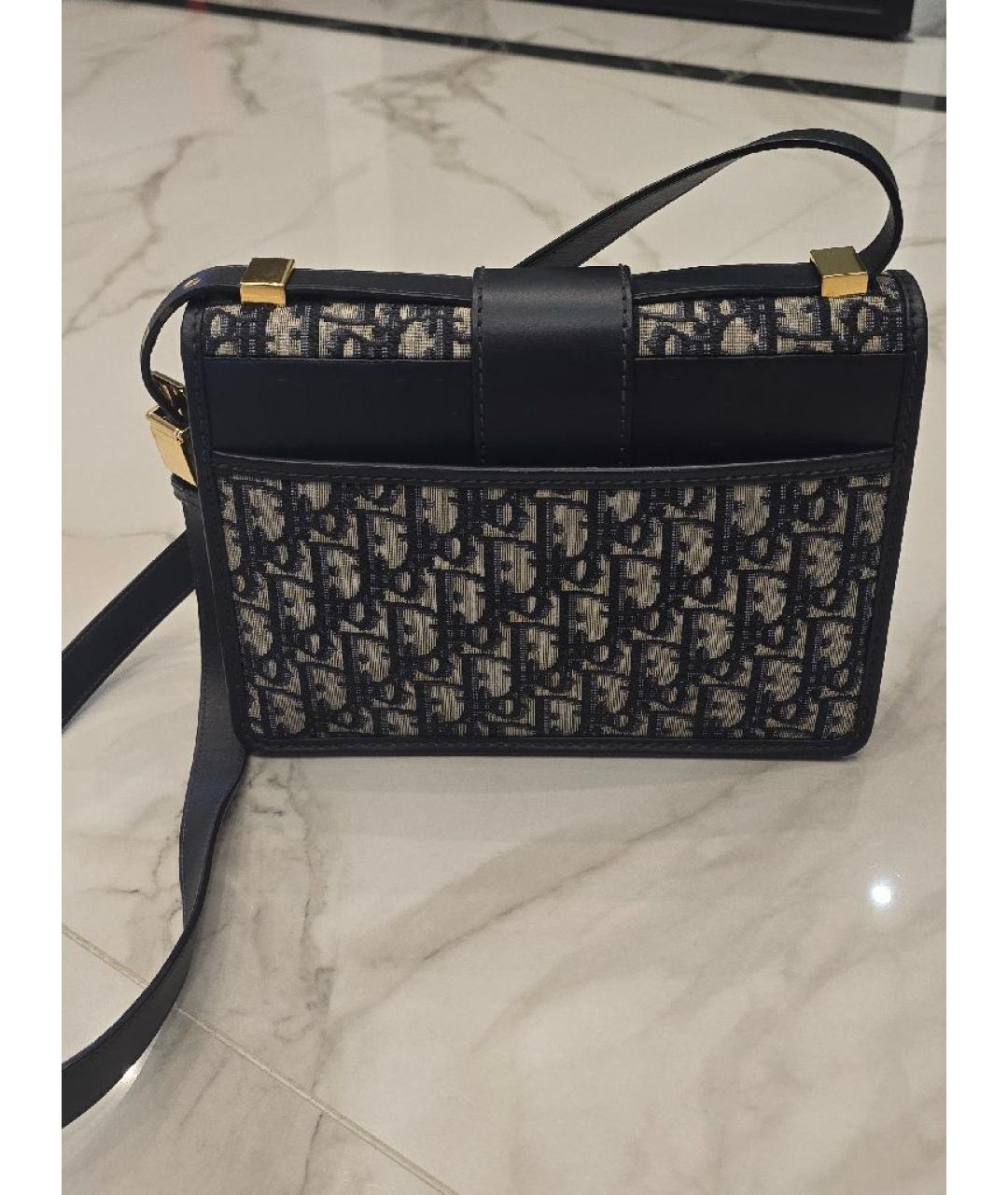 CHRISTIAN DIOR Темно-синяя жаккардовая сумка через плечо, фото 3
