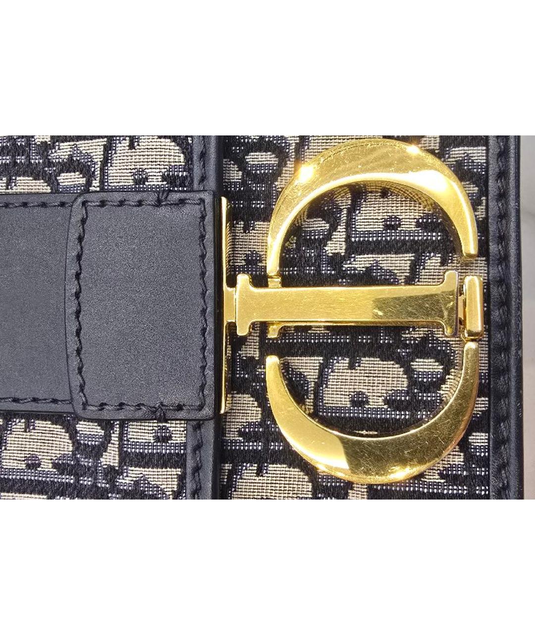 CHRISTIAN DIOR Темно-синяя жаккардовая сумка через плечо, фото 6