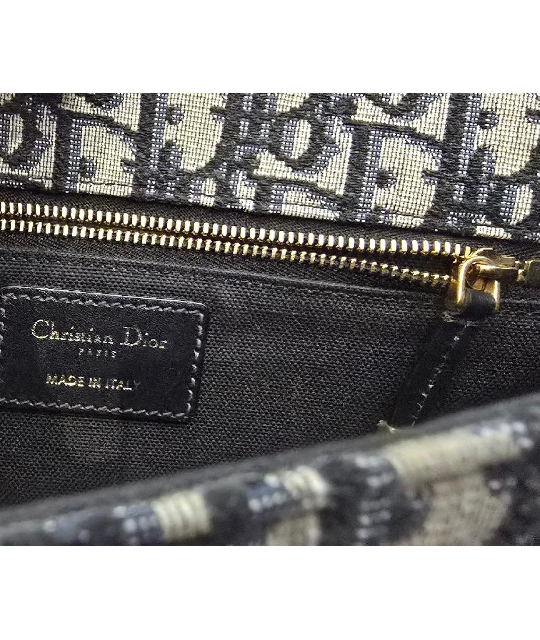 CHRISTIAN DIOR Темно-синяя жаккардовая сумка через плечо, фото 5