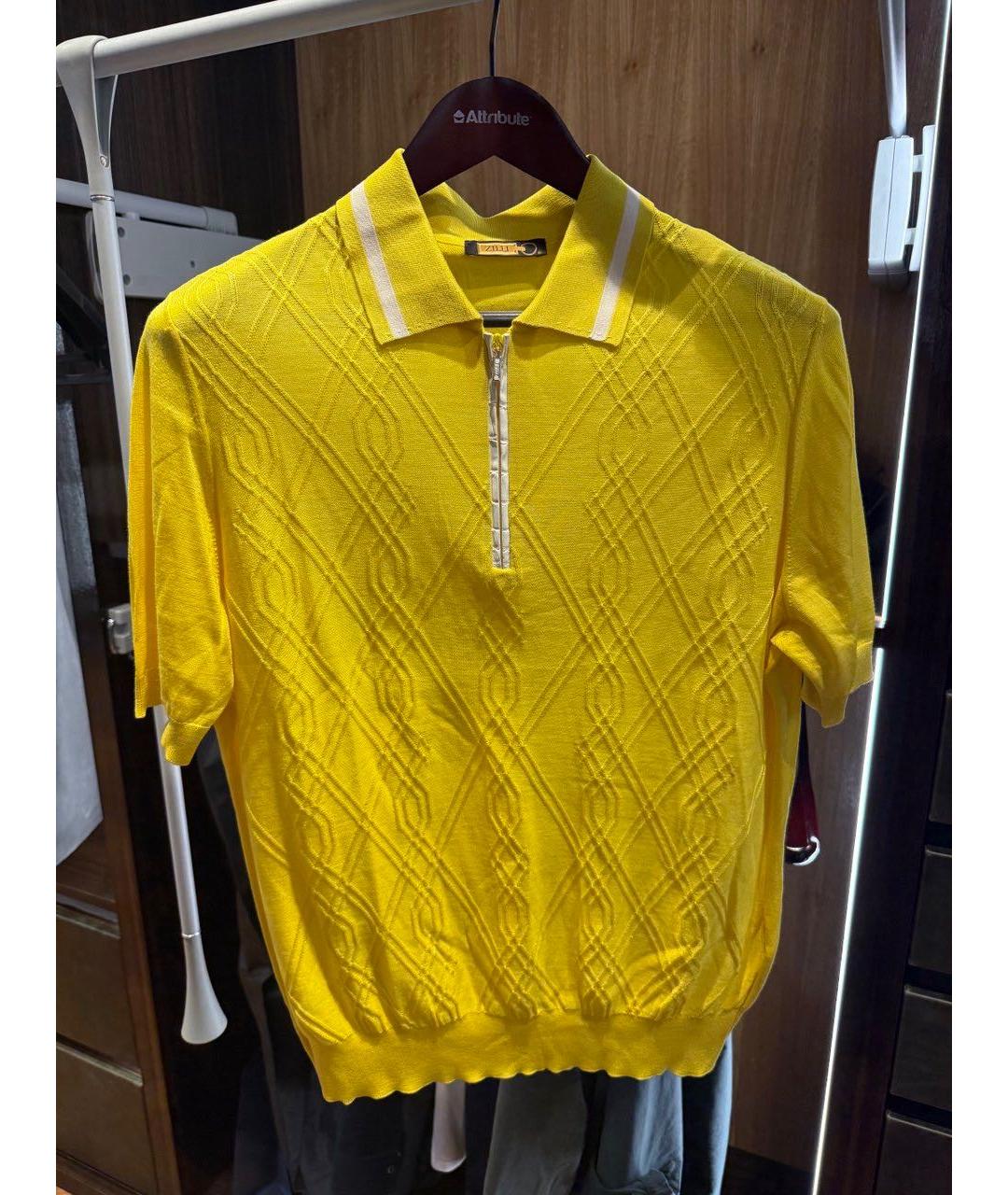 ZILLI Желтое поло с коротким рукавом, фото 4