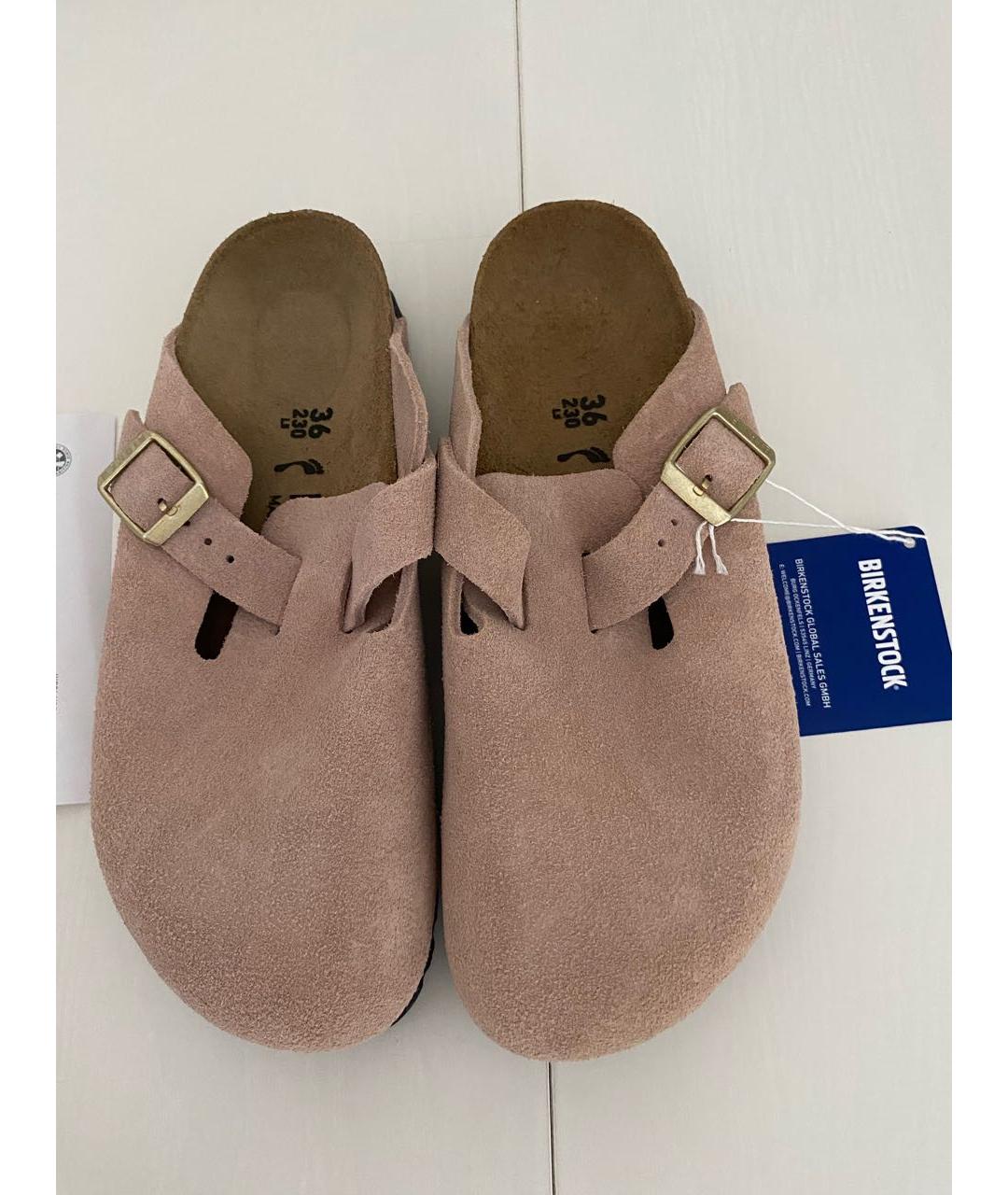 BIRKENSTOCK Розовые замшевые мюли, фото 3