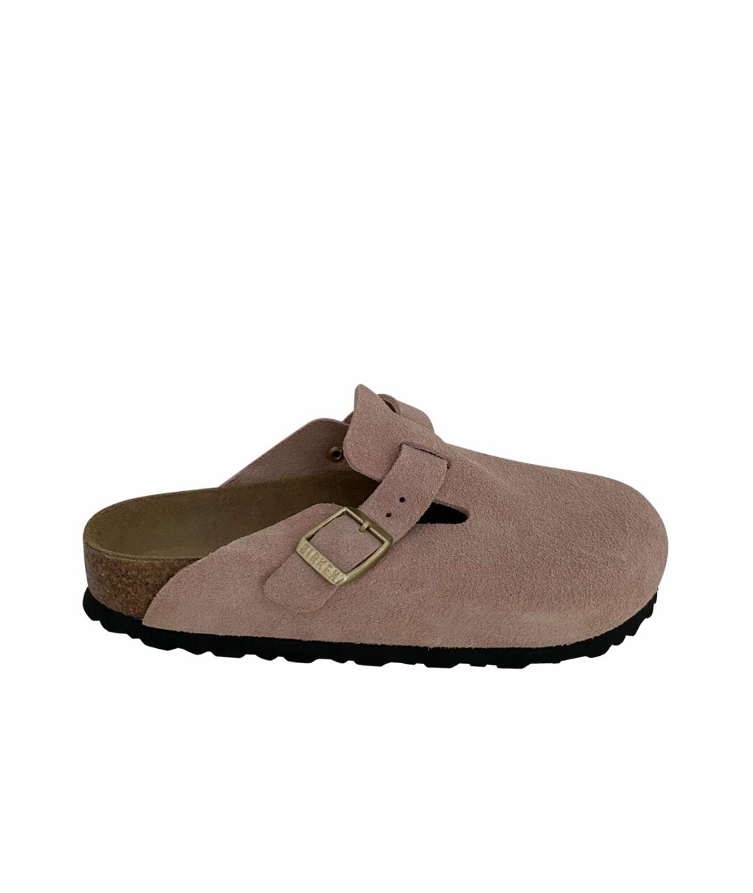 BIRKENSTOCK Розовые замшевые мюли, фото 1