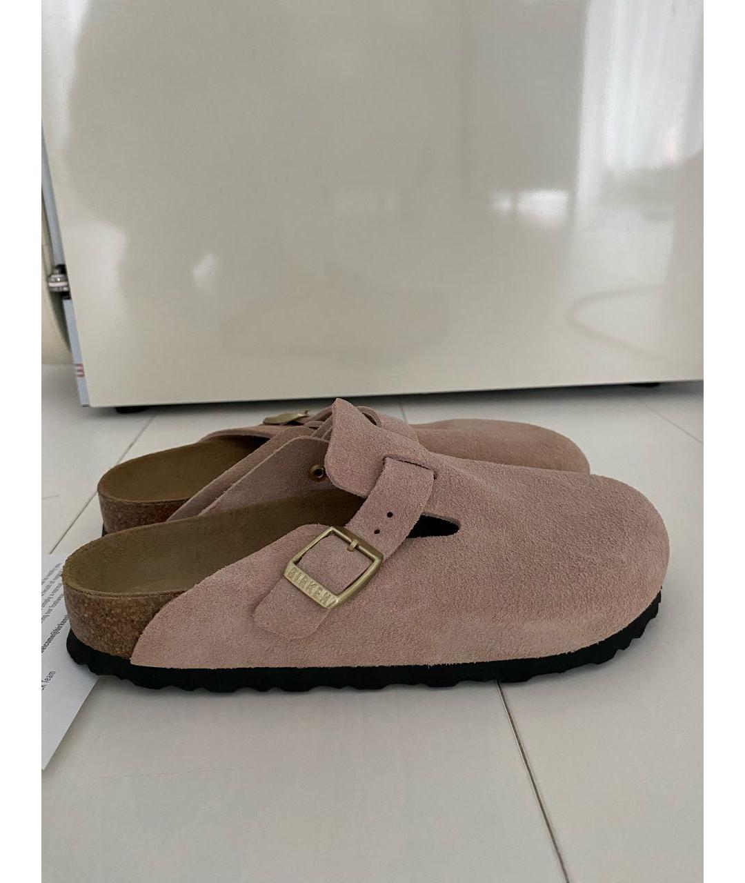 BIRKENSTOCK Розовые замшевые мюли, фото 6