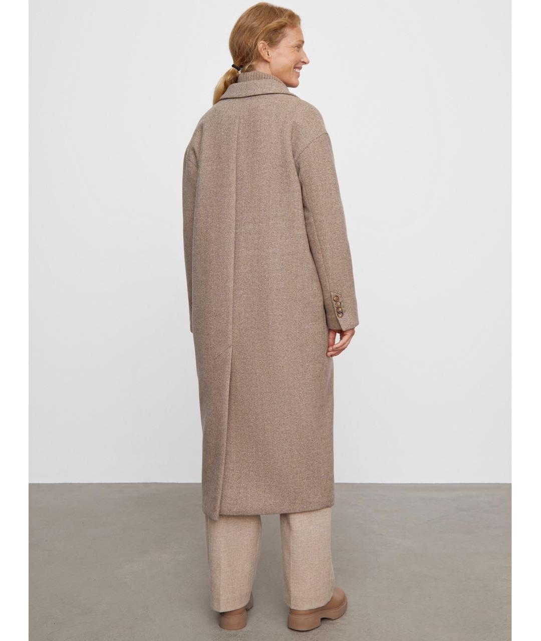 12 STOREEZ Бежевое шерстяное пальто, фото 7