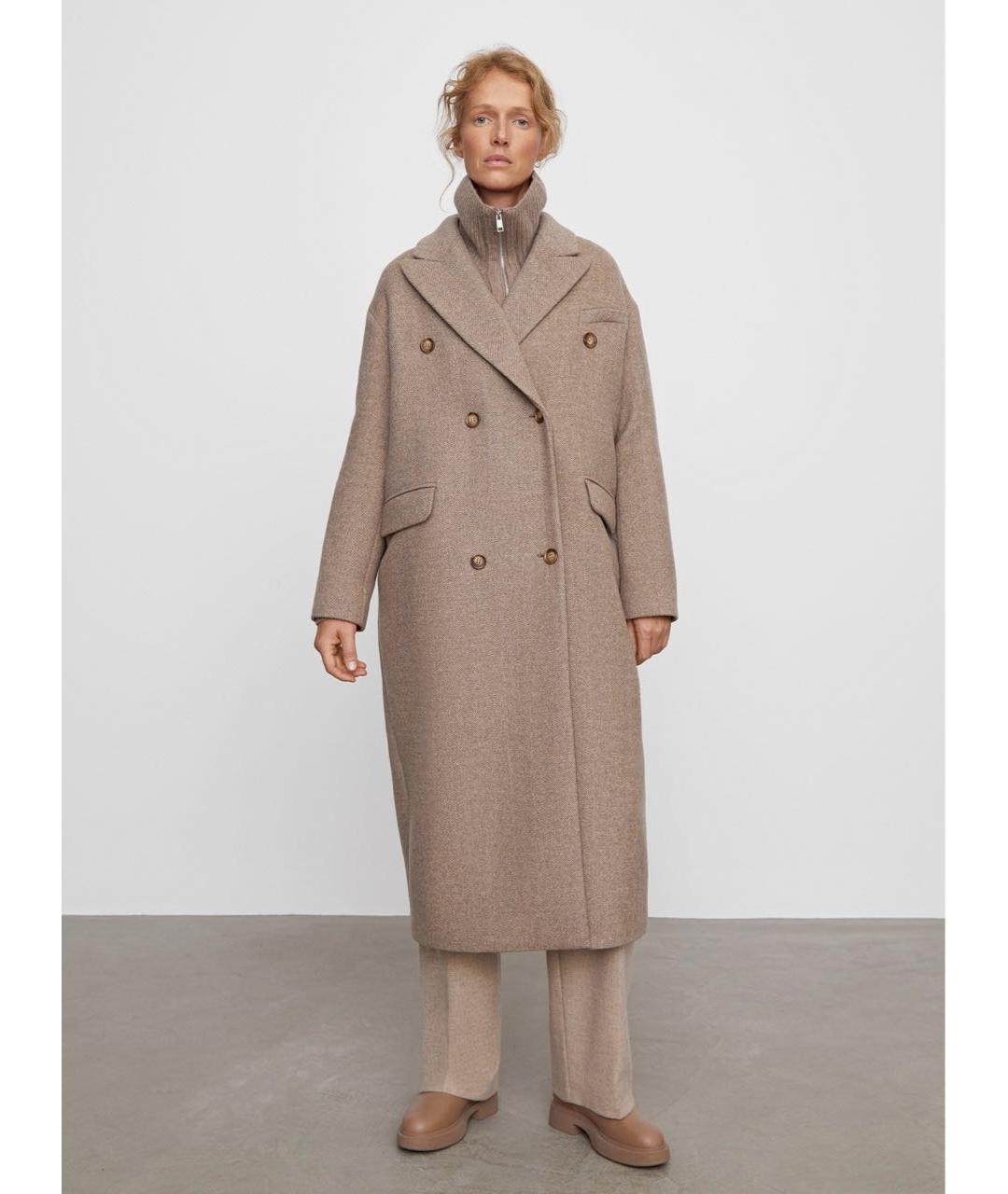 12 STOREEZ Бежевое шерстяное пальто, фото 6