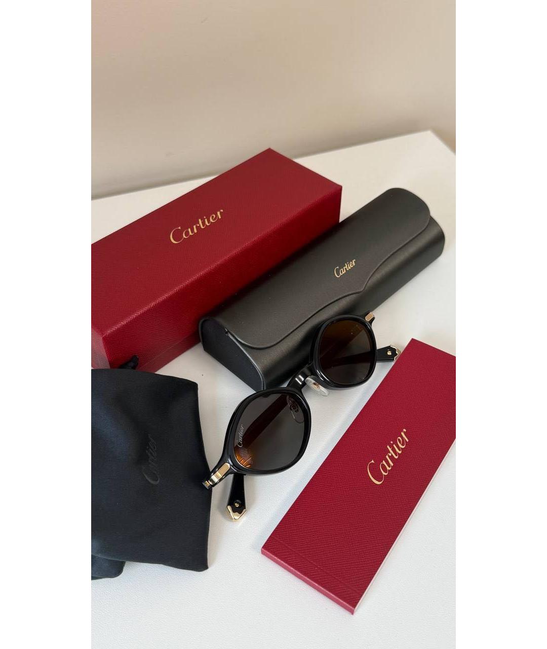 CARTIER Антрацитовые деревянные солнцезащитные очки, фото 2