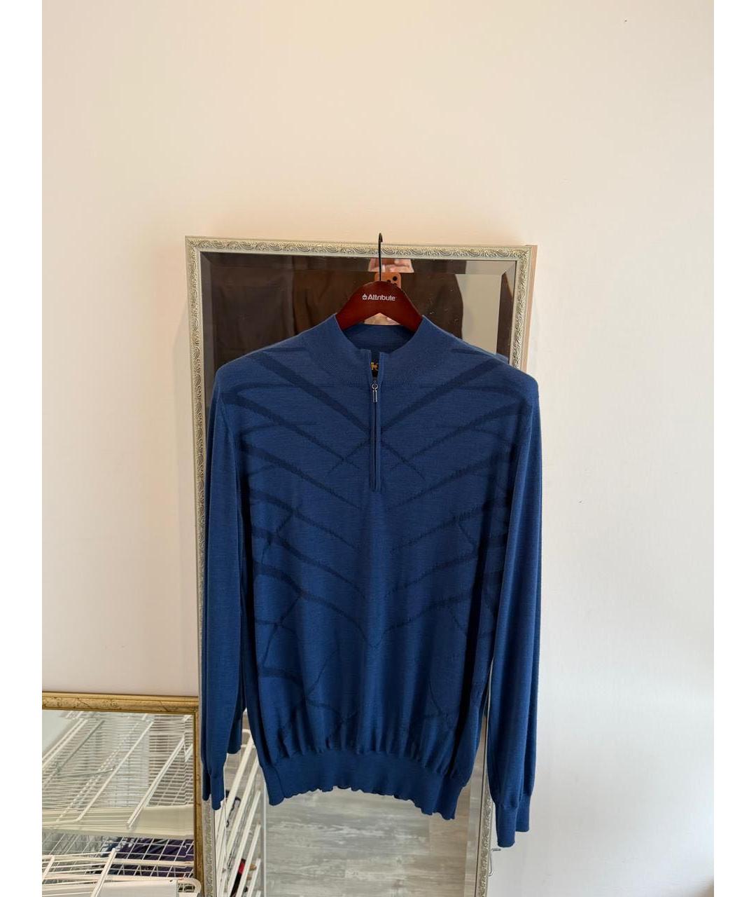 ZILLI Синий кашемировый джемпер / свитер, фото 3