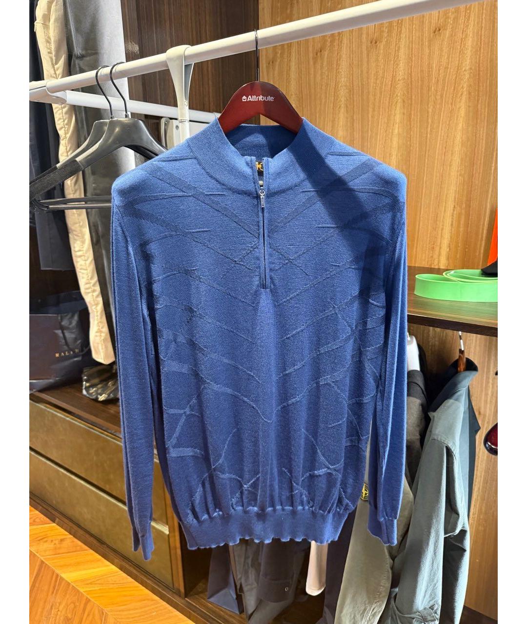 ZILLI Синий кашемировый джемпер / свитер, фото 4