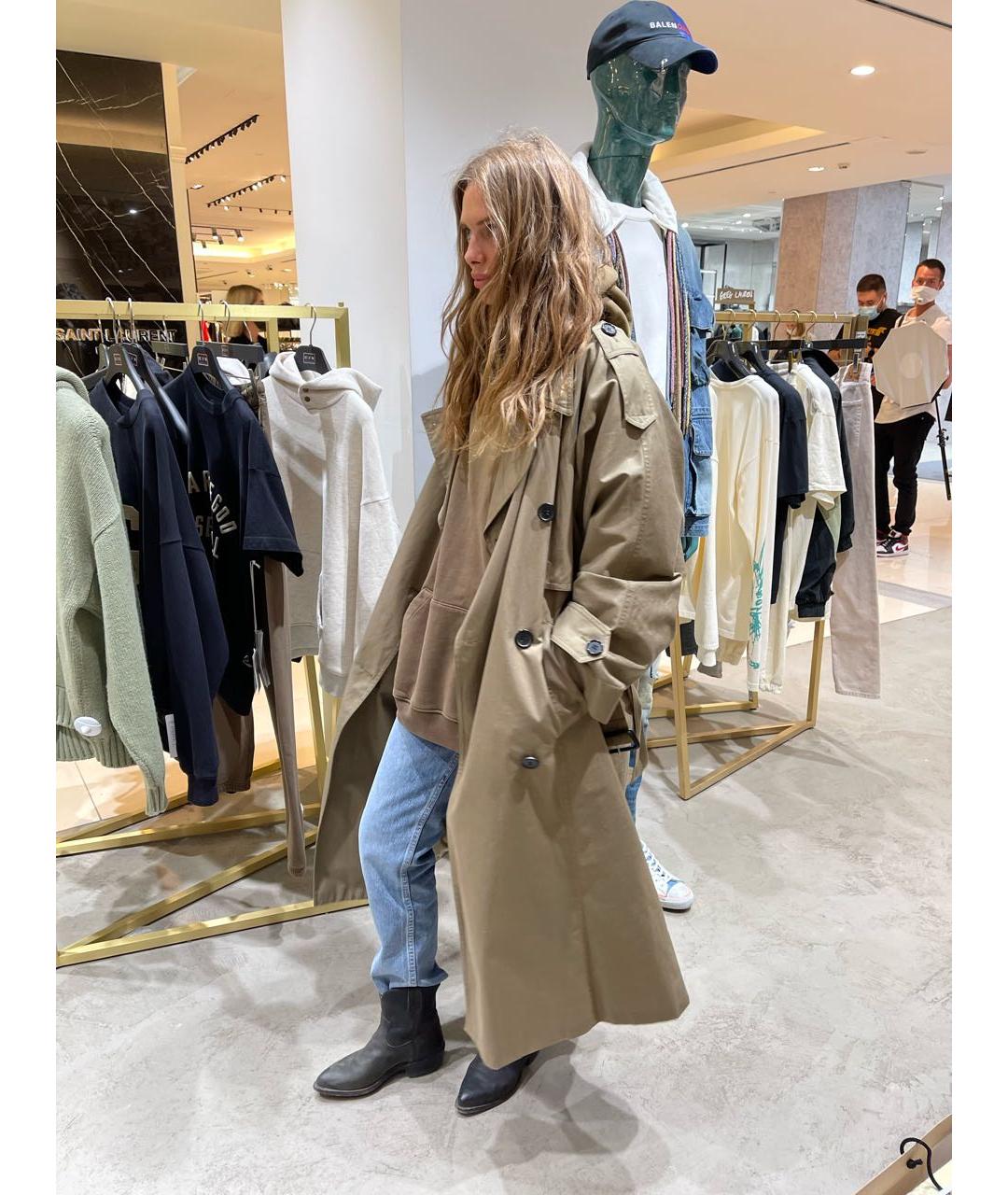 CELINE Бежевый хлопковый тренч/плащ, фото 2