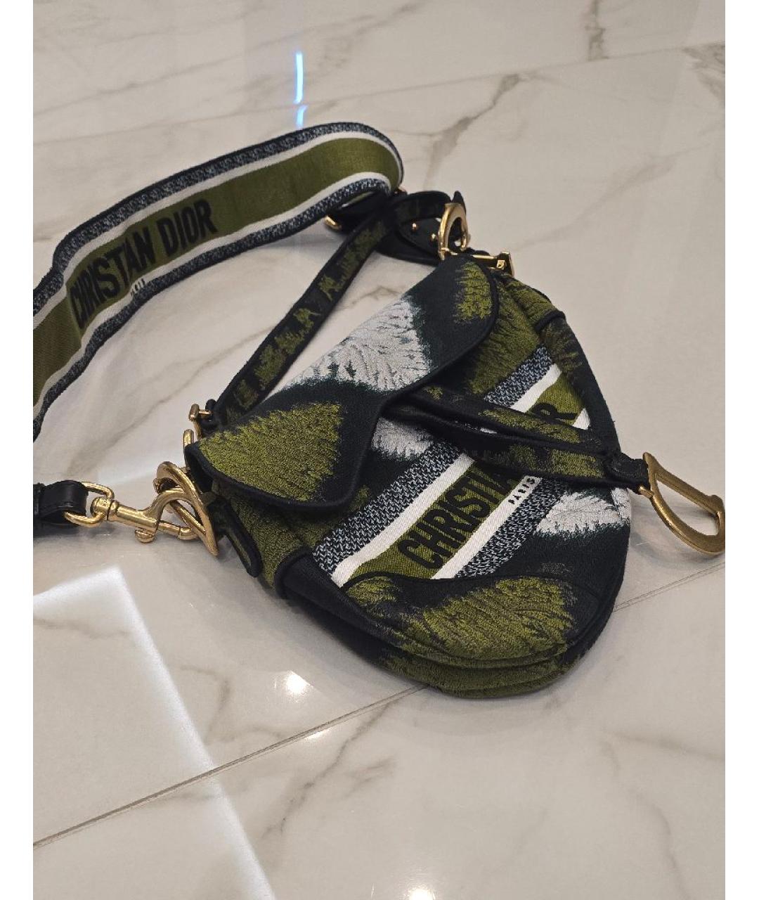 CHRISTIAN DIOR Зеленая тканевая сумка через плечо, фото 2