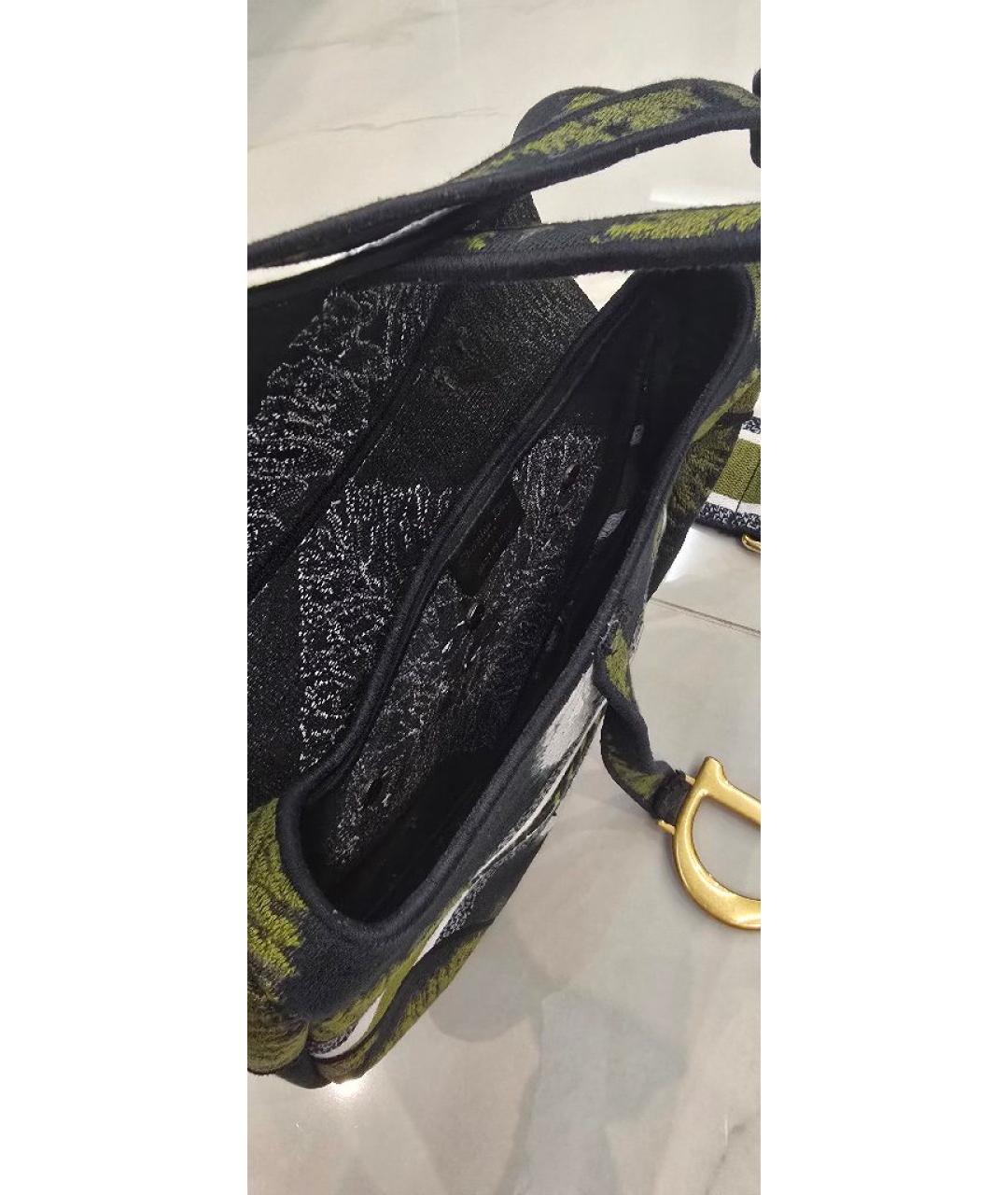 CHRISTIAN DIOR Зеленая тканевая сумка через плечо, фото 4